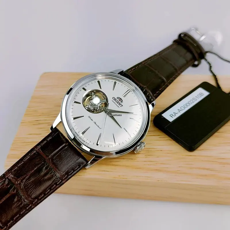 Orient Bambino Open Heart White Dial Men's Watch- RA-AG0002S